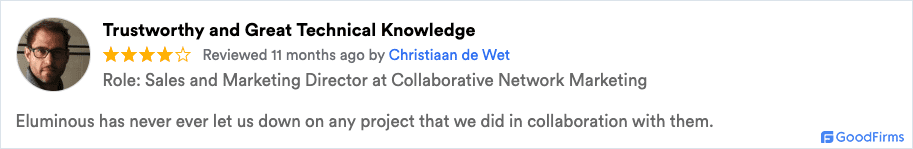 Illuminating Services Offered by eLuminous Technologies Spurs GoodFirms’ Interest 2 Eluminous-goodfirm-review