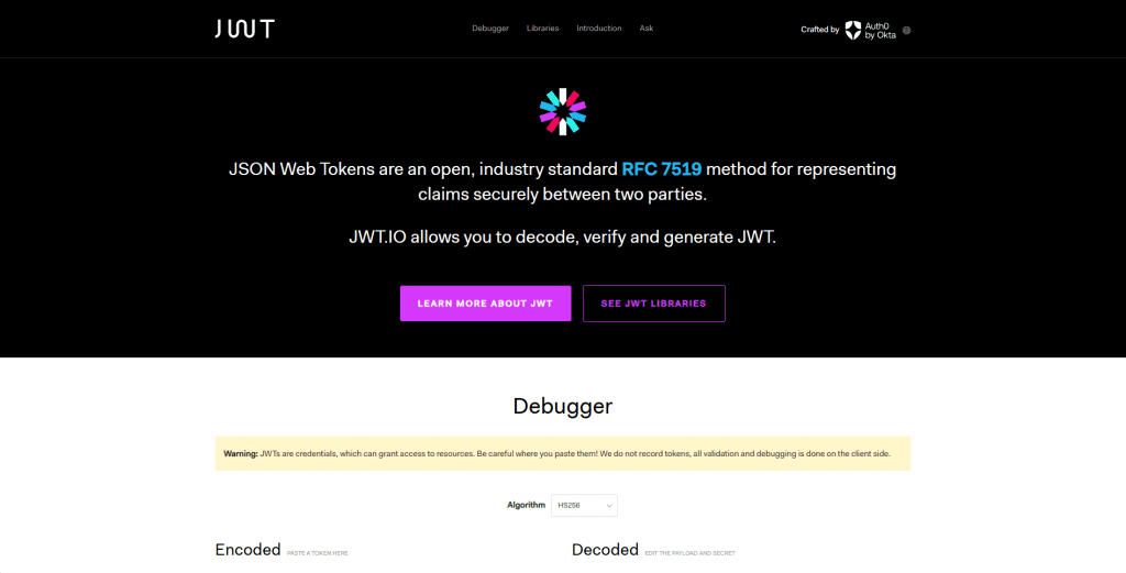 Elevate Project with ASP .NET Core Best Practices 11 jwt.io