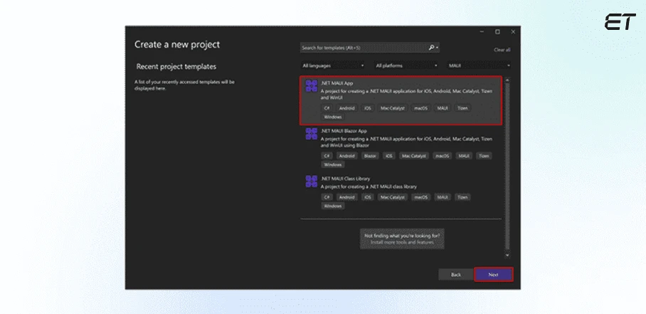 Introduction to .NET MAUI: A Comprehensive Beginner's Guide 21 Create a new project - visual studio