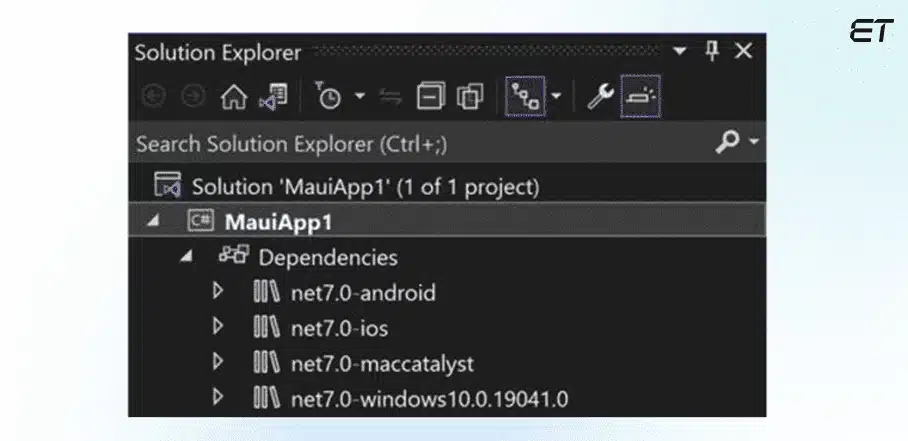 Introduction to .NET MAUI: A Comprehensive Beginner's Guide 24 Solution Explorer - Visual Studio