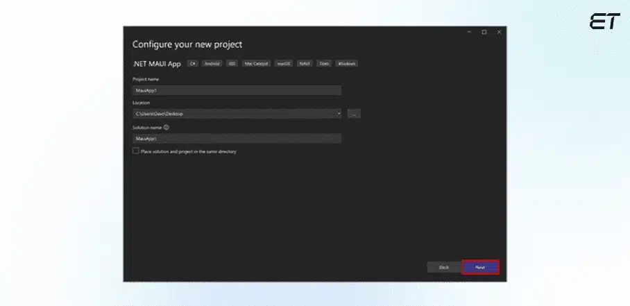 Introduction to .NET MAUI: A Comprehensive Beginner's Guide 22 Visual Studio - Configure Project