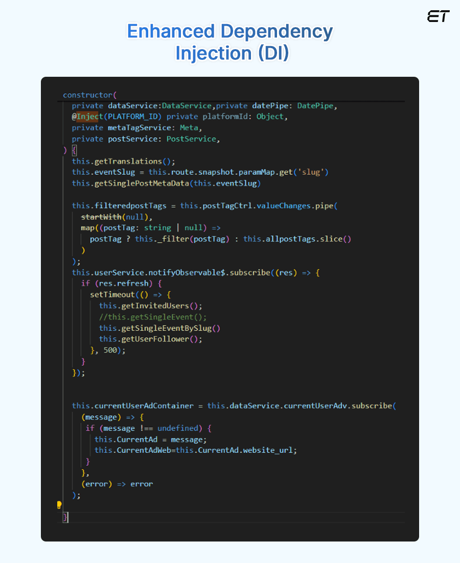 What's New in Angular 18? Ultimate Guide, Latest Features & Updates 9 Enhanced Dependency Injection (DI)