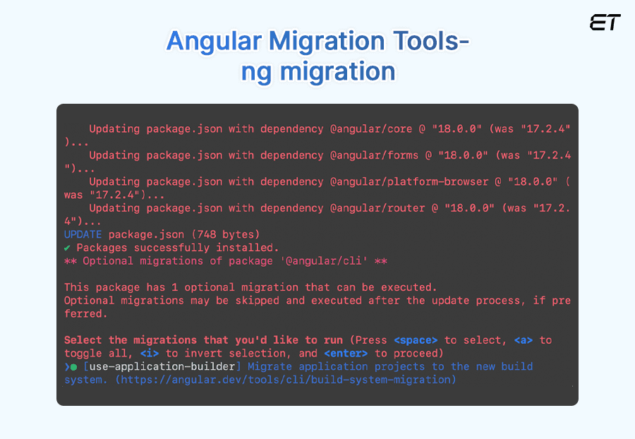 What's New in Angular 18? Ultimate Guide, Latest Features & Updates 13 Leverage Angular’s Migration Tools