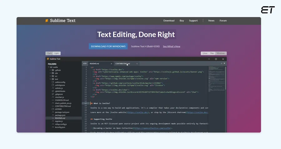 Web Development Tools: 12 Power Picks for Code, Design, and Performance 8 Sublime Text